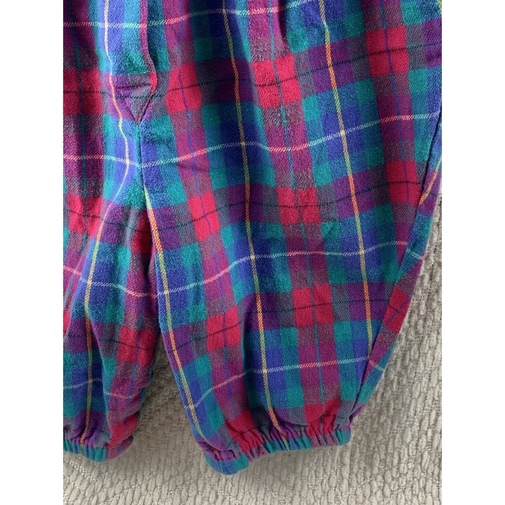Vintage OshKosh Baby B'gosh Bubble Romper‎ 3-6 Mos Multi Color Block Plaid USA - Picture 6 of 16